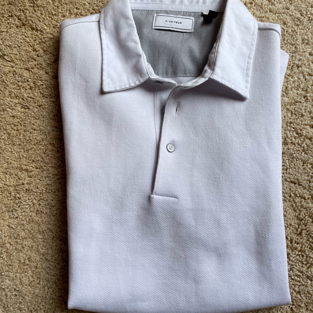 Five Four white short-sleeve shirt in Large. No tag, but never worn.